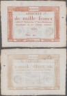 France: République Française 1000 Francs Assignat January 7th 1795, P.A80, excellent condition for this large size format and great embossing, some sp...
