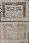 France: République Française 10.000 Francs Assignat January 7th 1795, P.A82, great condition with wide margins, just some folds and small holes outsid...