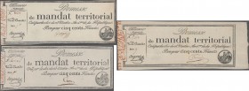 France: Trésorerie Nationale, Promesse de Mandat Territorial set with 3 banknotes 500 Francs Assignat March 18th 1796 with ”Série” above signature at ...