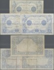France: Banque de France set with 3 banknotes 5 Francs 1916/17, P.70 (Fay.2.36, 2.38, 2.47), all in about F to F+ condition. (3 pcs.)
 [differenzbest...