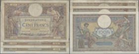 France: Banque de France set with 3 banknotes 100 Francs 1917 (F), 1918 (F+) and 1919 (VF), P.71a ”MERSON” with signatures: Laferrière & Picard (Fay.2...