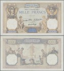 France: Banque de France set with 3 banknotes 1000 Francs 1931, 1932, 1936, P.79b,c ”Cérès et Mercure” with signatures: Roulleau / Platet / Strohl (Fa...