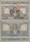 France: Banque de France pair of the 5000 Francs 1945/46 ” Empire Français”, P.103c with signatures: Belin / Rousseau / Favre-Gilly (Fay.47.32, 47.52)...