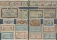 France: Very nice set with 12 banknotes comprising for the Régie des Chemins de Fer des Territoires Occupés (RCFTO) issues 0,05, 0,10, 0,25, 0,50, 1 a...