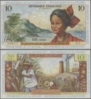 French Antilles: Institut d'Émission des Départements d'Outre-Mer 10 Francs ND(1964) with signatures: André Postel-Vinay & Bernard Clappier, P.8b, exc...
