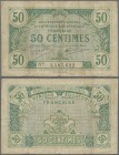 French Equatorial Africa: Gouvernement Général de l'Afrique Équatoriale Française 50 Centimes ND(1917) without watermark, P.1a, several tiny pinholes ...