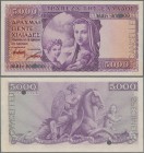 Greece: Bank of Greece 5000 Drachmai ND(1947) SPECIMEN, P.177s with black serial number M.01 000 000, overprint ”Specimen” , punch hole cancellation a...