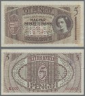 Hungary: Magyar Nemzeti Bank 5 Pengö 1938 SPECIMEN, P.104s with perforation ”Minta” and red serial number K 000 000000 on back, taken from a presentat...