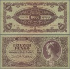 Hungary: Magyar Nemzeti Bank 10.000 Pengö 1945 SPECIMEN, P.119s with perforation ”MINTA” at left center and red serial number L000 000000, great condi...