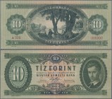 Hungary: Magyar Nemzeti Bank 10 Forint 1947 SPECIMEN, P.161s with perforation ”MINTA” at center and red serial number A000 000000 on back, this is the...