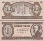 Hungary: Magyar Nemzeti Bank 5000 Forint 1995 with serial letter ”K”, P.177d, almost perfect condition with very soft vertical bend at center only, Co...