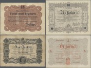 Hungary: Hungarian Commercial Bank, Ministry of Finance and National Army Defense Commitee, very interesting lot with 1 and 2 Forint ND(1848) P.S111 (...