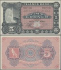 Iceland: Íslands Banki 5 Kronur 1920 remainder, P.5r in perfect UNC condition.
 [differenzbesteuert]