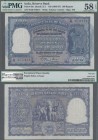 India: 100 Rupees ND(1949-57), P.43a in UNC with staple holes as usually, PMG graded 58 Choice About Unc EPQ
 [zzgl. 19 % MwSt.]