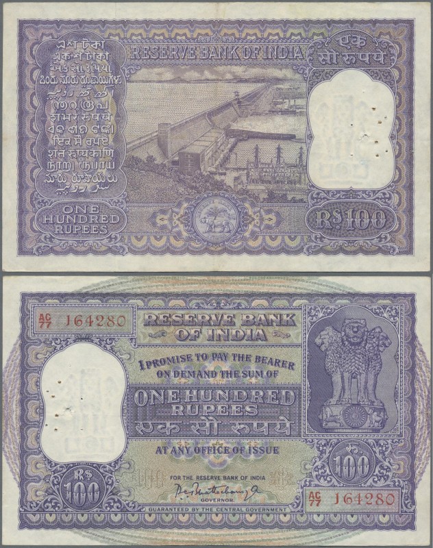 India: Reserve Bank of India 100 Rupees ND(1960's), signature Bhattacharya, P.47...