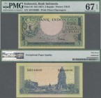 Indonesia: Bank Indonesia 5 Rupiah ND(1957), P.49 in perfect uncirculated condition and PMG graded 67 Superb Gem Unc EPQ.
 [differenzbesteuert]