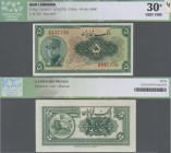 Iran: Bank Melli Iran 5 Rials SH1313 (1933), P.24, optically appears very nice, but washed and cleaned, ICG graded 30* Very Fine.
 [zzgl. 19 % MwSt.]