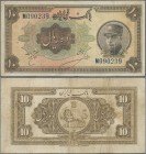 Iran: Bank Melli Iran 10 Rials SH1313 (1934), both signatures in Farsi, P.25b, lightly toned paper with several folds and small tear at center, Condit...
