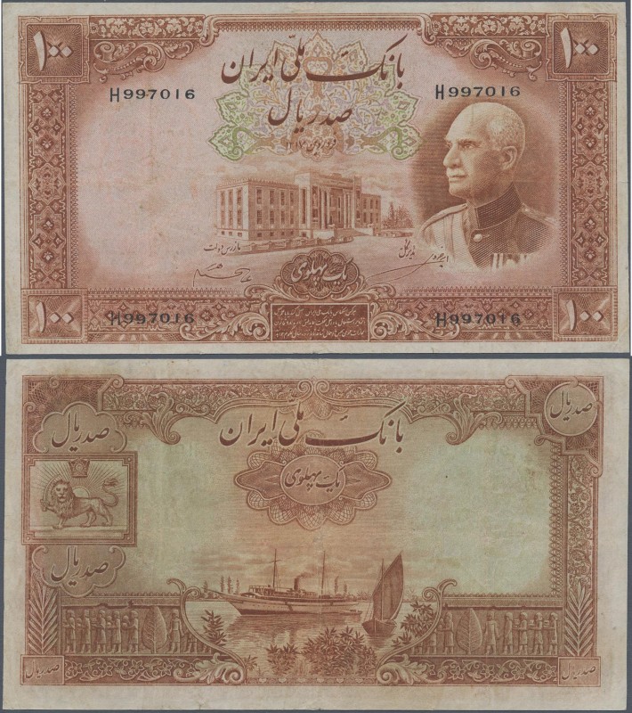 Iran: Bank Melli Iran 100 Rials SH1317 (1938) with western serial numbers, P.36A...