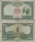 Iran: Bank Melli Iran 1000 Rials with date stamp SH1319 on back, P.38Ac, highly rare banknote in still nice condition, small taped tears, lightly tone...