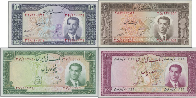 Iran: Bank Melli Iran, set with 7 banknotes of the SH1332 (1953) series comprisi...