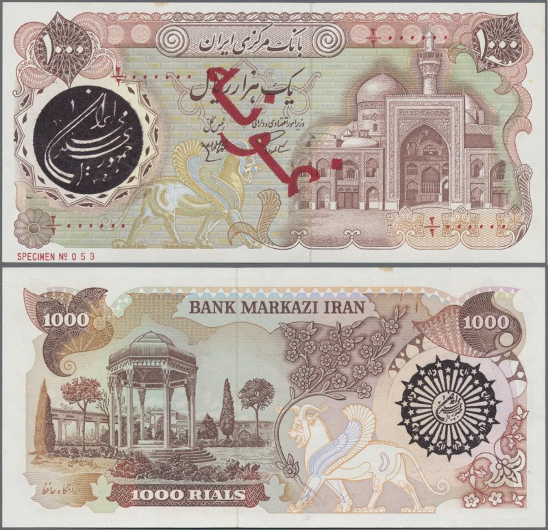 Iran: Bank Markazi Iran, 1000 Rials ND(1981), P.129s, Specimen with number No. 0...