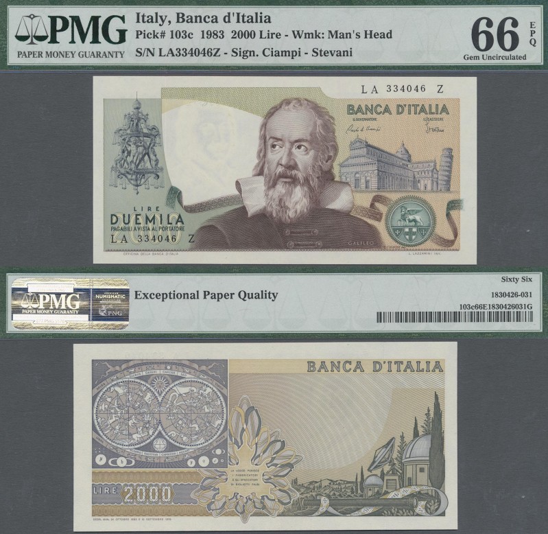 Italy: Banca d'Italia 2000 Lire 1983 with signatures: Ciampi & Stevani, P.103c, ...