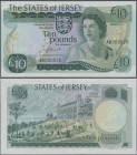 Jersey: Treasury of the States of Jersey 10 Pounds ND(1976-88), P.13a with very low serial number AB000026 in perfect UNC condition.
 [differenzbeste...