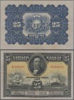 Latvia: Latvijas Bankas 25 Lati 1928, P.18a, great original shape with crisp paper and vertical and horizontal folds, Condition: VF+/XF.
 [differenzb...