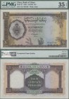 Libya: Bank of Libya 10 Pounds 1963, P.27, great original shape with bright colors, PMG graded 35 Choice Very Fine EPQ.
 [zzgl. 19 % MwSt.]