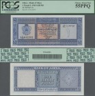 Libya: Bank of Libya 1 Pound AH1382 L.1963, P.30, almost perfect condition with a few tiny creases in the paper, PCGS graded 55 PPQ Choice About New....