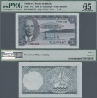 Malawi: The Reserve Bank of Malawi 5 Shillings 1964 with two signatures at lower center, P.1Aa, perfect condition and PMG graded 65 Gem Uncirculated E...