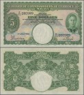 Malaya: Board of Commissioners of Currency 5 Dollars July 1st 1941, P.12, excellent original shape with bright colors and strong paper, soft vertical ...
