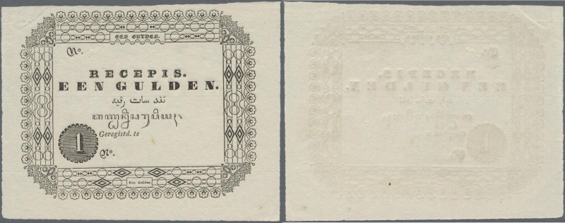 Netherlands Indies: Nederlandsch Oost-Indien 1 Gulden ND(1846) Recepis proof wit...