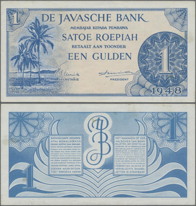 Netherlands Indies: Javasche Bank 1 Gulden 1948 proof withouth serial number, P....