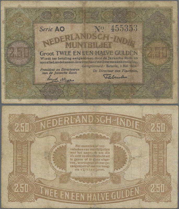 Netherlands Indies: Nederlandsch-Indie Muntbiljet 2.50 Gulden 1920, P.104, minor...
