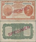 Netherlands Indies: Nederlandsch-Indie Muntbiljet 50 Cent L.1943 SPECIMEN, P.110s with red stamp ”Specimen” on front and back, regular serial number F...