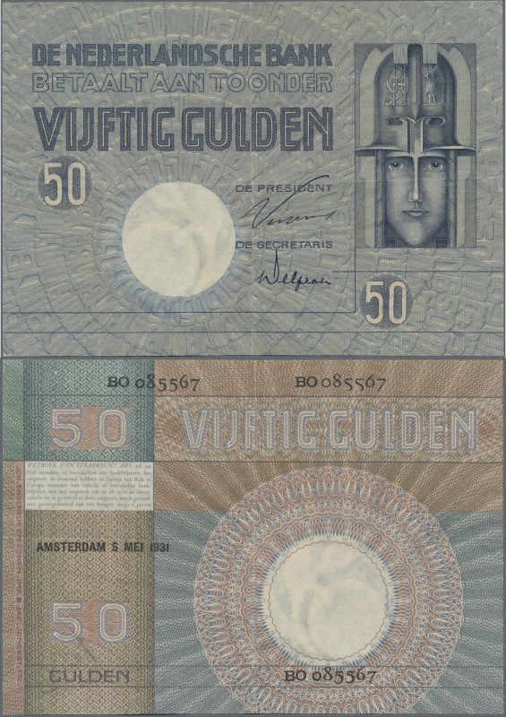 Netherlands: 50 Gulden 1931, P.47a, very nice original shape with strong paper a...