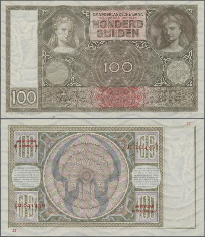 Netherlands: 100 Gulden 1944, P.51, perfect condition and original wavy paper: U...