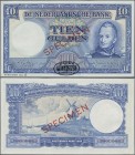 Netherlands: 10 Gulden 1949 DLR SPECIMEN, P.83s, red overprint ”Specimen”, black oval stamp ”Specimen De La Rue & Co LTD. Cancelled”, Specimen number ...