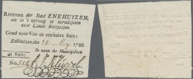 Netherlands: City of Enkhuizen 4 ½ Stuiver 1795, P.B40, excellent original shape, just a few minor spots and soft folds, Condition: XF+/aUNC.
 [diffe...