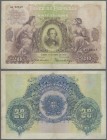 Portugal: Banco de Portugal 20 Escudos 1915, P.115, very nice with a few repaired tears and repaired hole at center. Condition: F. Very Rare!
 [diffe...