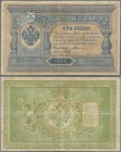Russia: 3 Rubles 1898 with signatures: TIMASHEV / BRUT, P.2b, margin splits and small repairs at right border, small holes and tears at center, Condit...
