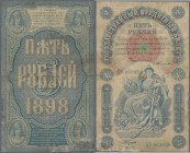 Russia: 5 Rubles 1898 with signatures: TIMASHEV / BRUT, P.3b, repaired part at lower left, some small border tears and tiny holes at center, Condition...