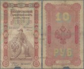 Russia: 10 Rubles 1898 with signatures: TIMASHEV / BARYSHEV, P.4b, optically appears nice with a few taped tears and small missing part at lower margi...