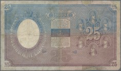 Russia: 25 Rubles 1899 with signatures: TIMASHEV / KOPTELOV, P.7b, small repairs at upper and lower margin, small border tears and tear at center, Con...
