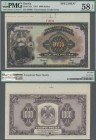 Russia: 1000 Rubles of the ”Allegorical Woman” Treasury Note Issue 1919 SPECIMEN, P.42s with border piece at upper margin in perfect UNC condition. Ex...