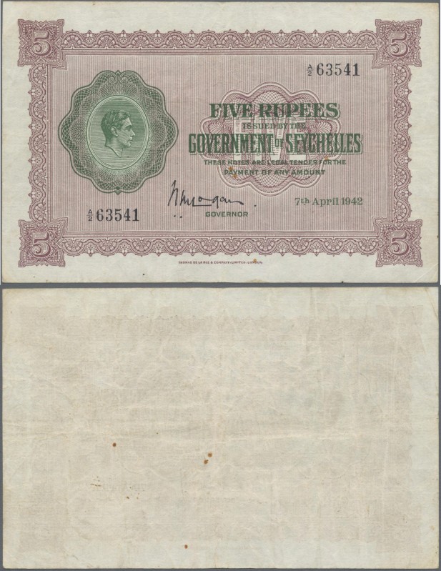 Seychelles: The Government of the Seychelles 5 Rupees 1942, P.8, always a popula...