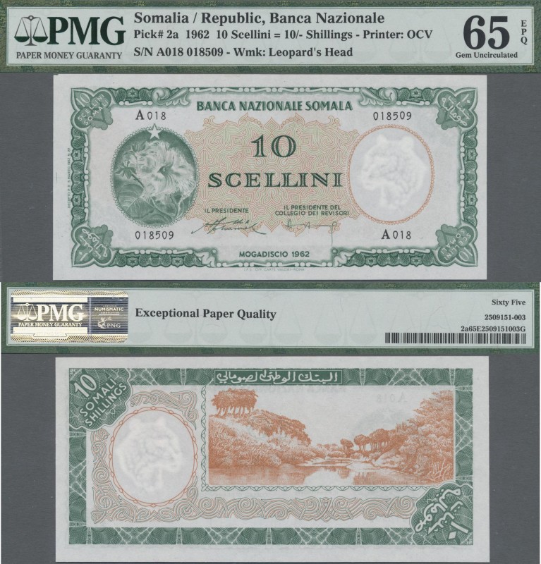 Somalia: Banca Nazionale Somala 10 Scellini = 10 Somali Shillings 1962, P.2, per...