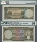 Turkey: 100 Lira L.1930 (1952) ”Atatürk” - 5th Issue with serial number SERI B17 01975, P.167a, still great condition with a few folds, PMG graded 30 ...